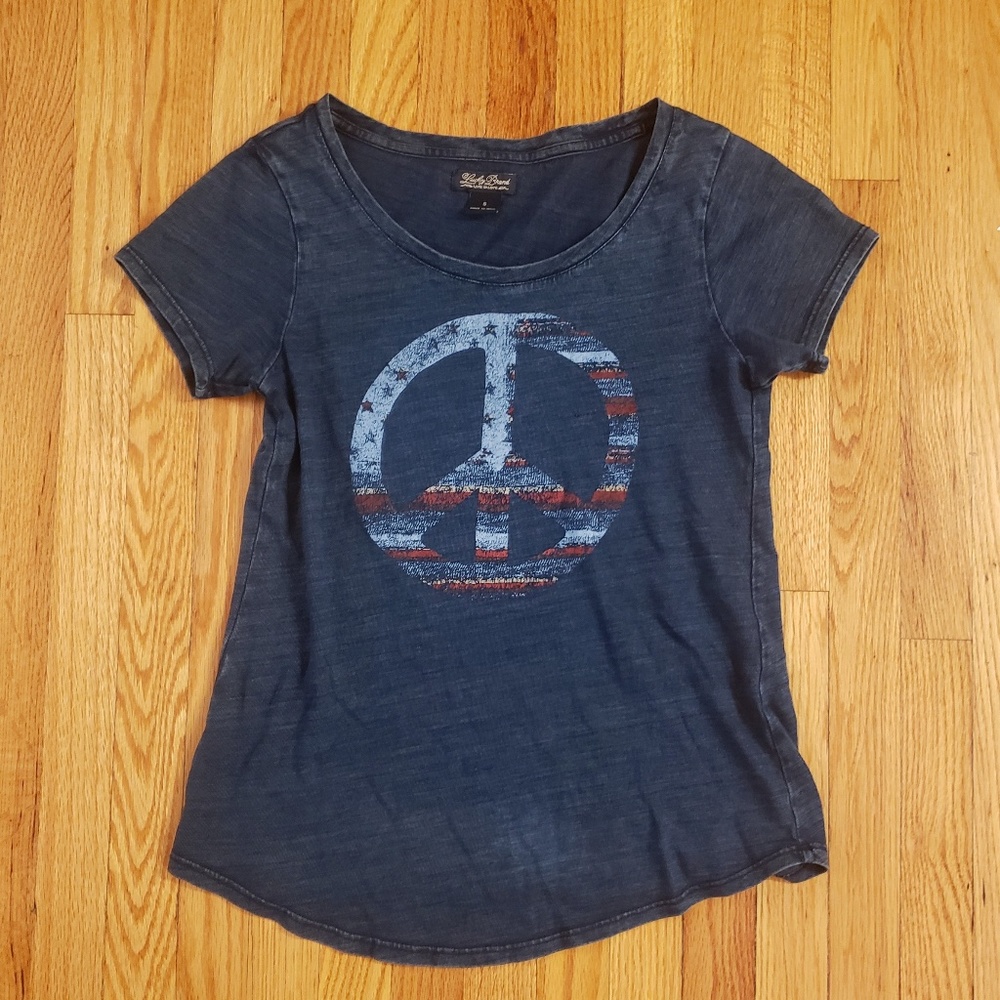 Lucky Brand Peace Sign Graphic Tee
